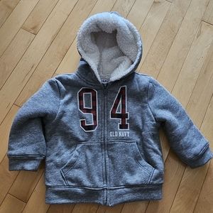 18-24mo Zip Hoodie with full "sherpa" lining